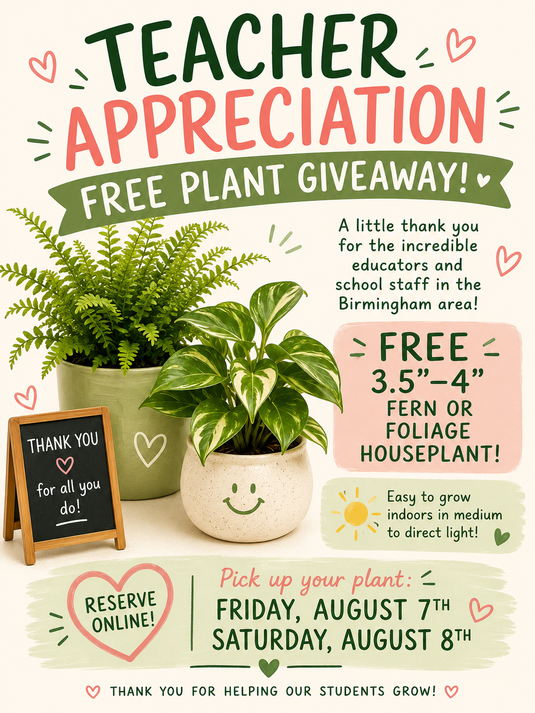 Teacher Appreciation Free Plant Giveaway 🌿