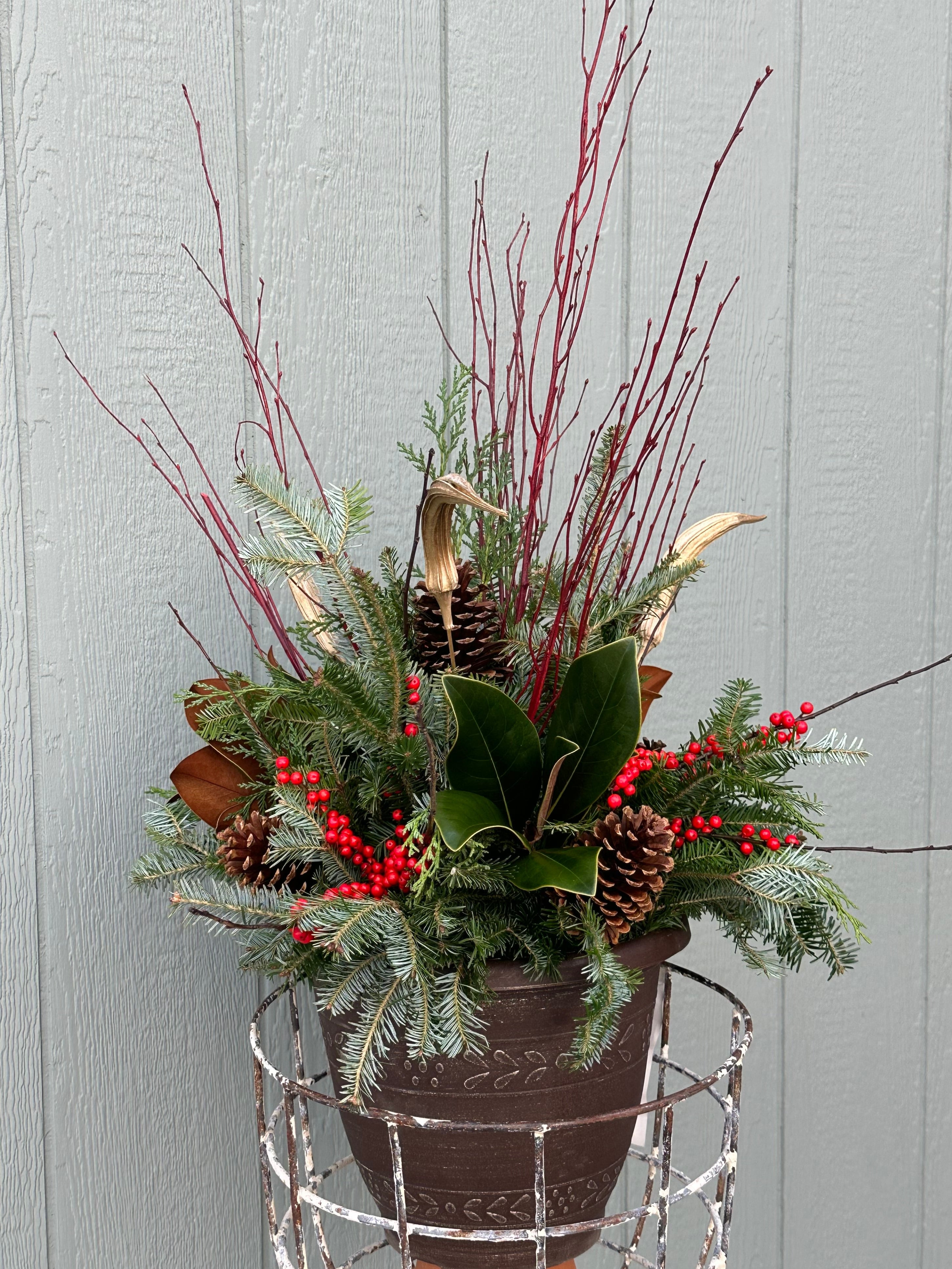 Winterberry Elegance Porch Pot