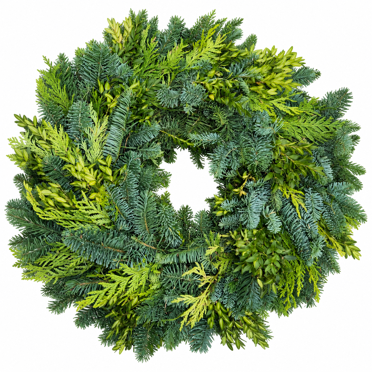 The Winter Elegance Mixed Greenery Wreath